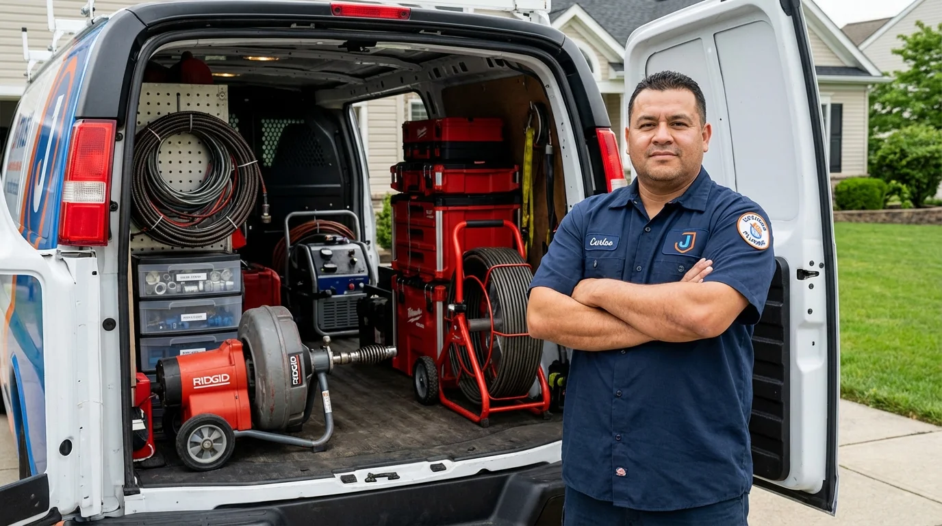 Professional drain cleaning equipment and Johns Plumbing LLC plumber in Portales